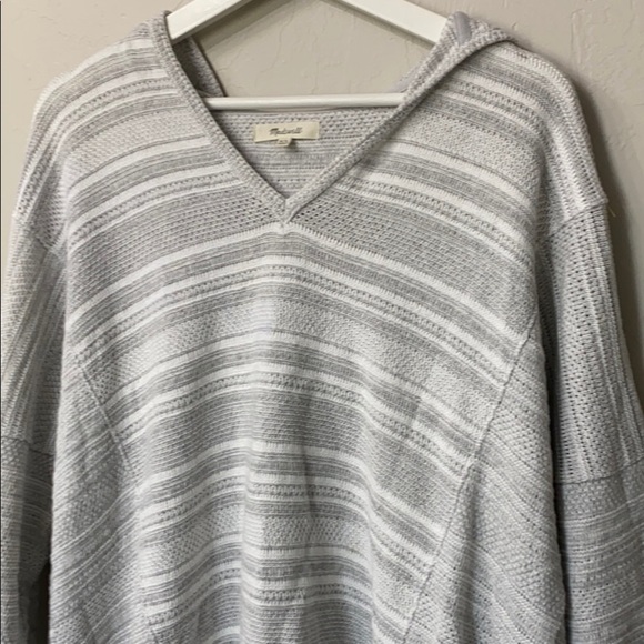 Madewell grey striped pop over sweater size M/L - Picture 13 of 14